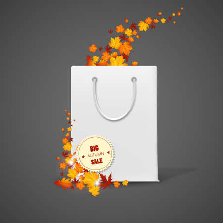 Autumn Sale and Shopping Bag vector illustration.のイラスト素材