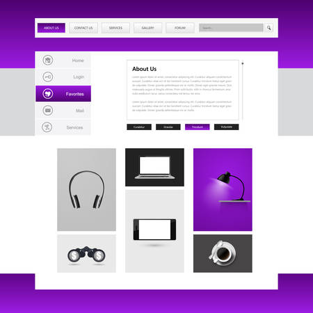 Modern Clean Website Template, Vector.のイラスト素材