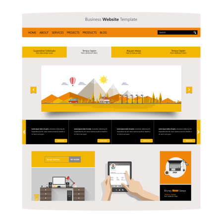 Website Design in Flat Style. Vector Eps 10のイラスト素材