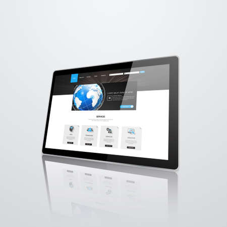 Realistic tablet pc computer on white background. Vector eps10 illustrationのイラスト素材