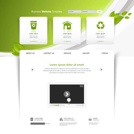Eco Clean Modern Business Website Template Design, Editable Vector Illustration.のイラスト素材