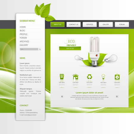 Eco Business website design template. Vector Design.のイラスト素材