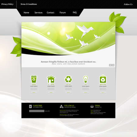 Eco Business One page website design template. Vector Design.のイラスト素材