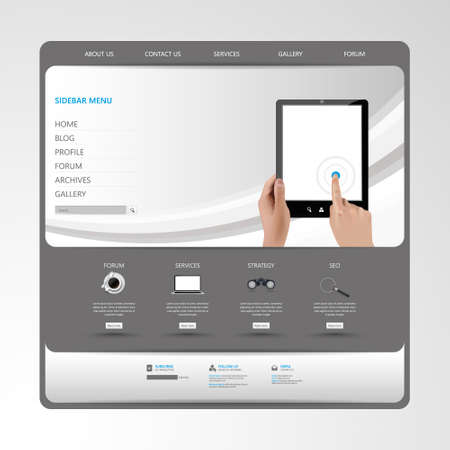 Modern Business Website Template Vector Illustrationのイラスト素材