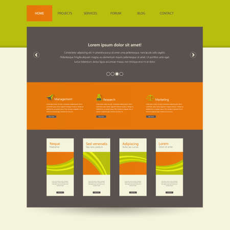 Website Template Design Colorful Flatのイラスト素材
