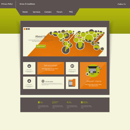 Website Template Design Colorful Flatのイラスト素材