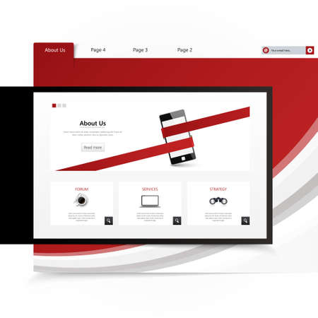 Modern Clean Business Website Template Design, Editable Vector Illustration.のイラスト素材