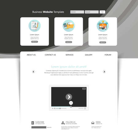 Modern Clean Business Website Template Design, Editable Vector Illustration.のイラスト素材