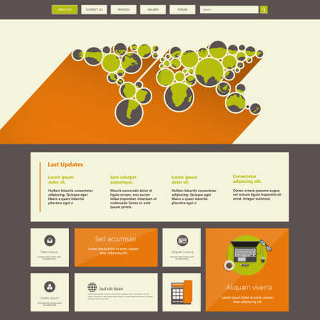 Website Template Design Colorful Flatのイラスト素材
