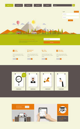 Website Template Design Colorful Flatのイラスト素材
