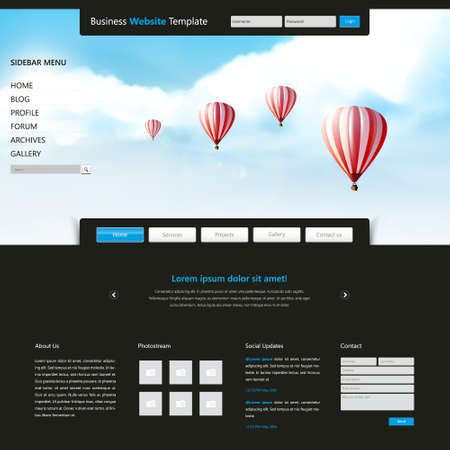 Modern Clean Business Website Template Design, Editable Vector Illustration.のイラスト素材