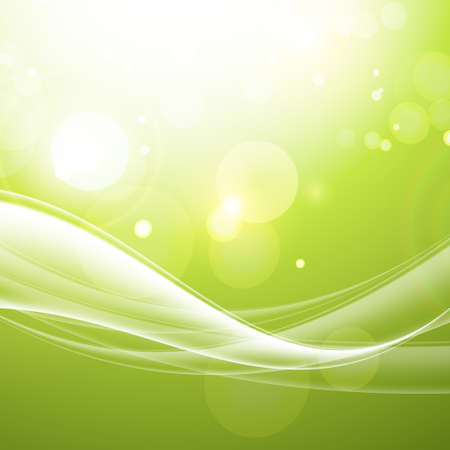 Shiny wave abstract background. Green colorのイラスト素材