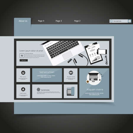 Business Website design template. Vector Design.のイラスト素材