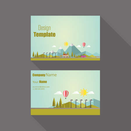 Landscape Eco Business card vector backgroundのイラスト素材