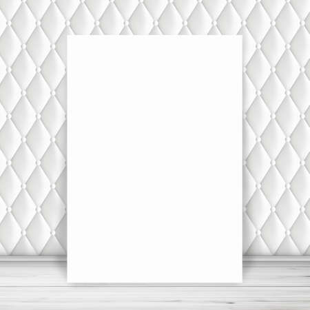 Realistic vector Blank poster whit white interior walls and leatherのイラスト素材