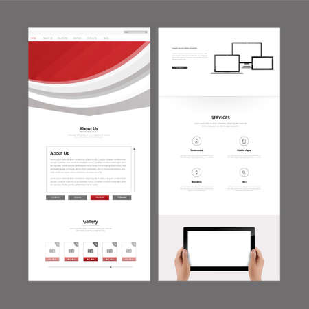 One Page Business website design template. Vector Design.のイラスト素材