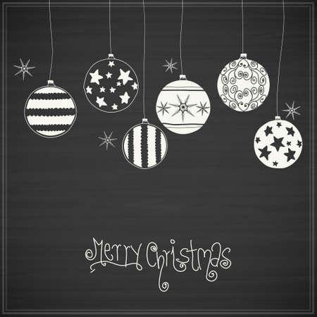 Vintage card with Christmas balls. vector illustrationのイラスト素材
