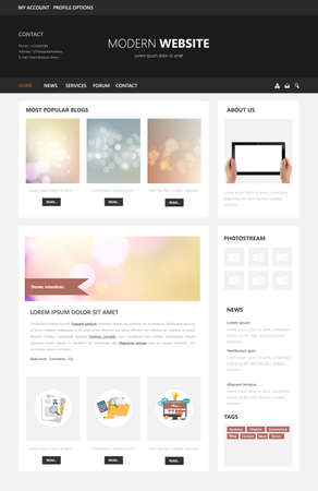 One Page Business website design template. Vector Design.のイラスト素材