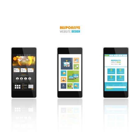 Website Template on Smart phone,のイラスト素材