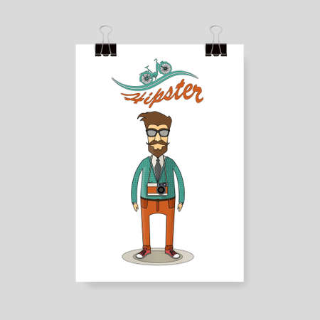 Hipster character design, Vectorのイラスト素材