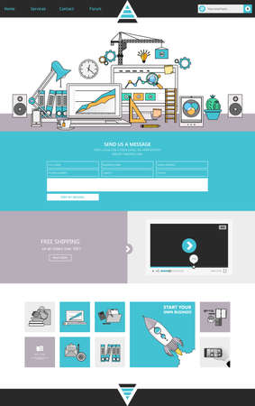 Website Design Template Vector Modern Flatのイラスト素材
