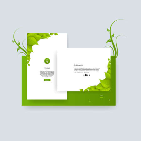 Green eco frame template. Web design vector.のイラスト素材