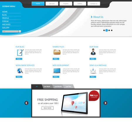 Corporate Website template designのイラスト素材