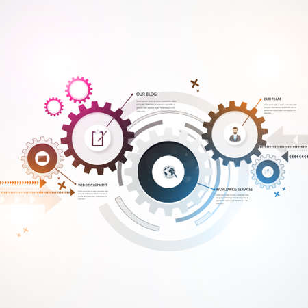 Abstract Background, Colorful gears, business design.のイラスト素材