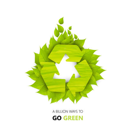 Watercolor recycle eco concept. Vector illustration.のイラスト素材