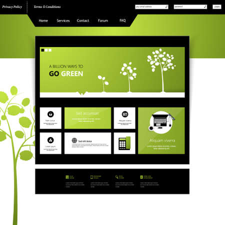 Flat Eco Modern website design template.のイラスト素材