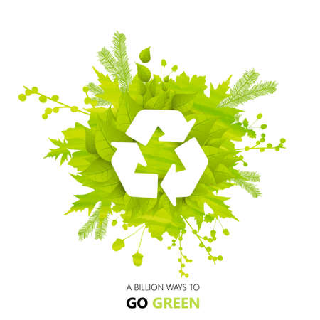 Watercolor recycle eco concept. Vector illustration.のイラスト素材
