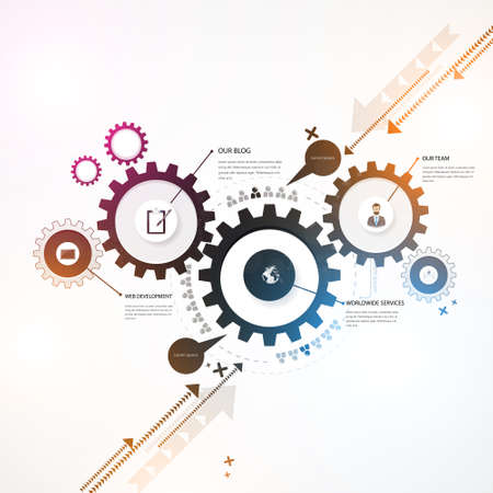Abstract Background, Colorful gears, business design.のイラスト素材