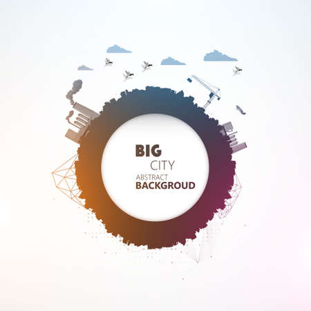 Colorful abstract background, with urban scene, space for your text.のイラスト素材