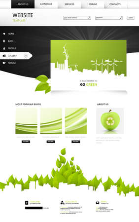 Professional Green Eco Vector One Page Website Designのイラスト素材