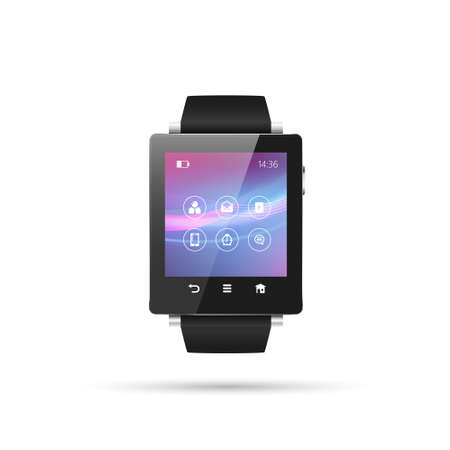 Isolated SmartWatch vector illustration, interface with menuのイラスト素材