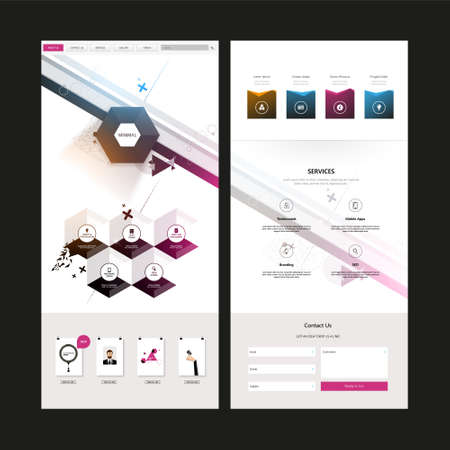 One page website design template. Vector Design.のイラスト素材