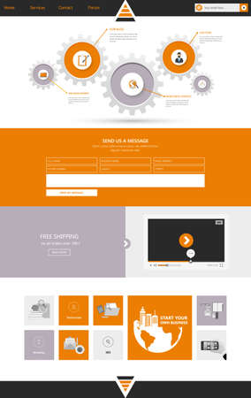 One page website design template. Vector Design.のイラスト素材