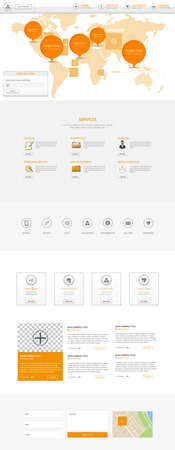 Clean white and orange one page website templateのイラスト素材
