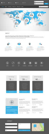 One Page Business website design template. Vector Design.のイラスト素材