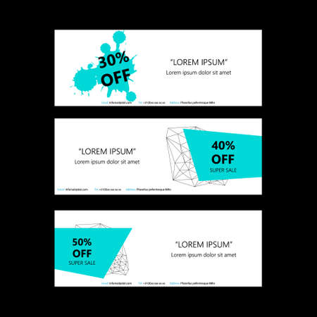 Off Sale Abstract Banner Set. Vector.のイラスト素材