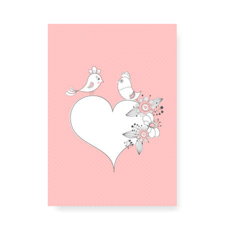 Pink Vintage Greetings / Wedding card design vectorのイラスト素材