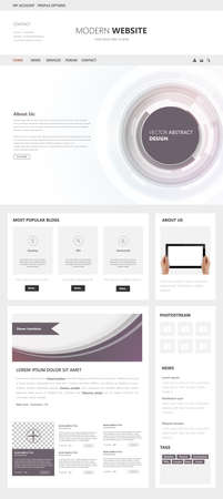 Clean One Page Website Template, Vector Designのイラスト素材