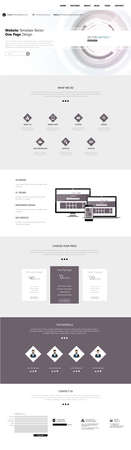 One Page Business website design template. Vector Design.のイラスト素材