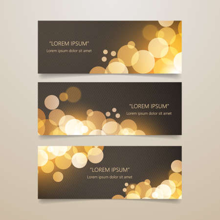 Vector header, banner set. Bokeh background with space for your text.のイラスト素材