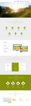 One Page Business website design template. Vector Design.のイラスト素材