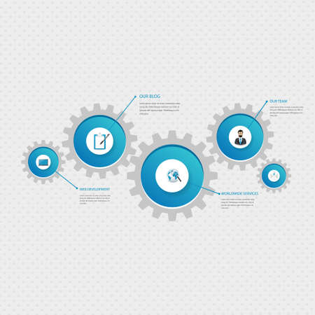 Infographics. The gears Communicate with one another.のイラスト素材