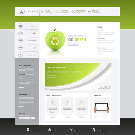 Eco Business website design template. Vector Design.のイラスト素材