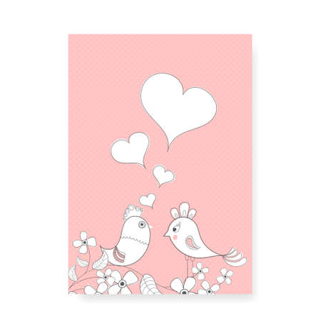 Pink Vintage Greetings / Wedding card design vectorのイラスト素材
