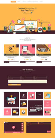 Flat Design Website Templateのイラスト素材