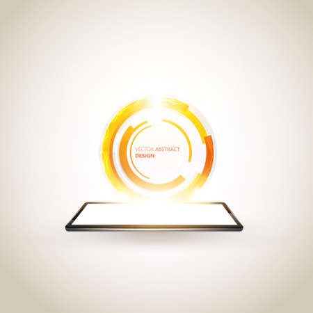 Smartphone with outgoing abstract design. Vector Designのイラスト素材